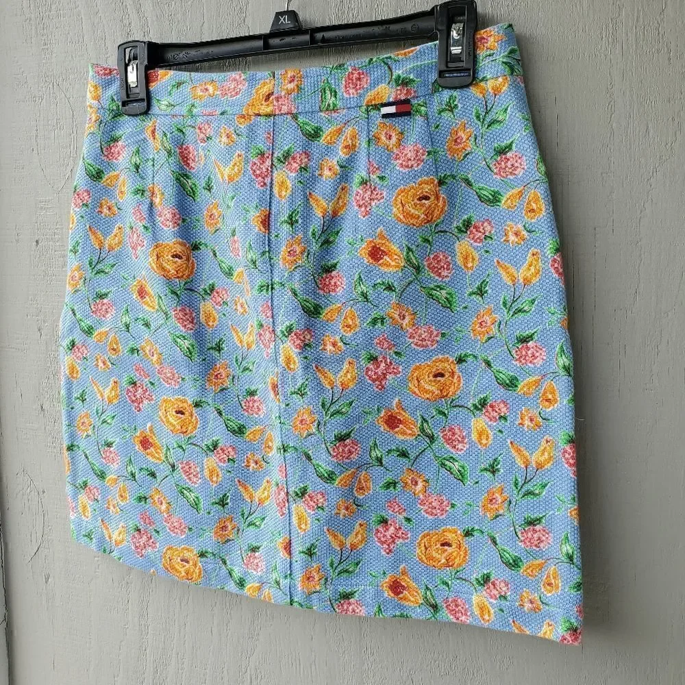 Tommy Hilfiger Blue Floral Retro Skirt 8